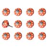 1.5" X 1.5" X 1.5" Orange White And Silver  Knobs 12 Pack