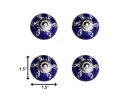 1.5" X 1.5" X 1.5" Navy White And Silver  Knobs 12 Pack