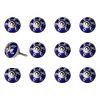1.5" X 1.5" X 1.5" Navy White And Silver  Knobs 12 Pack