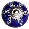 1.5" X 1.5" X 1.5" Navy White And Silver  Knobs 12 Pack