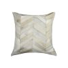 18" X 18" Natural Chevron Cowhide Pillow