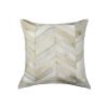 18" X 18" Natural Chevron Cowhide Pillow