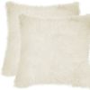 Set of Two 18" Natural Cowhide Throw Pillow