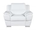 Three Piece Indoor White Genuine Leather Six Person Seating Set