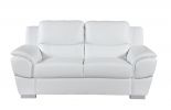 Three Piece Indoor White Genuine Leather Six Person Seating Set