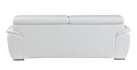 86" White And Silver Leather Sofa