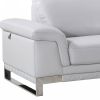 90" Gray And Silver Italian Leather Sofa