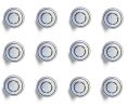 Set of Twelve White and Black Ceramic Drawer Pull Knobs