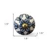 1.5" X 1.5" X 1.5" White Blue And Black  Knobs 12 Pack