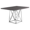 36" Gray And Silver Metal Pedestal Base Dining Table