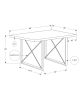60" Taupe And Black Metal Sled Base Dining Table