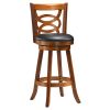 Set of Two 29 " Black And Brown Solid Wood Bar Chairs