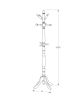 Cherry Solid Wood Finish Coat Rack With Triple Tiered Coat Stand