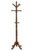 Oak Finish Coat Rack With Triple Tiered Coat Stand