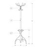 18" X 18" X 70" Black  Metal  Coat Rack