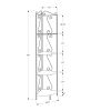 70" Brown Metal Corner Bookcase