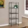 70" Brown Metal Etagere Bookcase