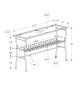 42" Clear And Silver Glass Console Table With Storage
