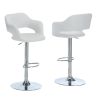24 " White And Silver Metal Low Back Bar Height Bar Chair