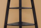 60" Black Wood Corner Bookcase