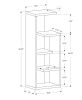 47" Dark Taupe Wood Etagere Bookcase