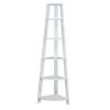 71" White Wood Corner Bookcase