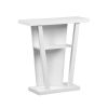 34" White End Table With Two Shelves