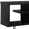 15.75" X 60" X 24" Cappuccino Silver Particle Board Hollow Core Metal TV Stand With A Drawer