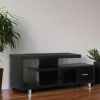 15.75" X 60" X 24" Cappuccino Silver Particle Board Hollow Core Metal TV Stand With A Drawer