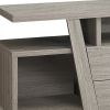 15.5" X 60" X 23.75" Dark Taupe Particle Board Hollow Core TV Stand With 2 Drawers