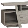 15.5" X 60" X 23.75" Dark Taupe Particle Board Hollow Core TV Stand With 2 Drawers