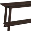 15.75" X 42" X 22.5" Cappuccino Particle Board Laminate TV Stand