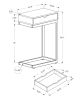 24.5" White Finish And Chromed Metal Accent Table