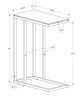 18.25" X 10.25" X 24" White Metal Tempered Glass Accent Table