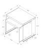 35.5" X 35.5" X 35.5" Dark Taupe Clear Particle Board Tempered Glass  2Pcs Nesting Table Set