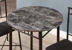 64" X 64" X 101" Grey  Black  Metal  Foam  Microfiber  3Pcs Dining Set