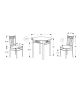 64" X 64" X 102" Cappuccinowithsilver  Metal  3Pcs Dining Set