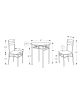 36" Black Microfiber Foam Mdf And Silver Metal Three Pieces Dining Set