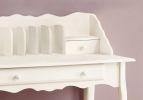 18" White Solid Manufactured Wood Secretary Desk With Three Drawers
