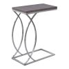 18.25" X 10.25" X 25" Grey Mdf Laminate Metal Accent Table
