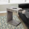 18.25" X 12" X 24" Dark Taupe Finish Hollow Core Accent Table