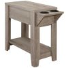 23" Taupe End Table With Shelf