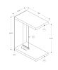18.5" X 10.25" X 24.75" White Finish And Tempered Glass Accent Table