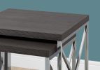 20" Gray And Silver Square Cross Leg Console Table