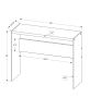 44" Gray And Clear Solid Console Table