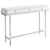 48" White And Silver Console Table