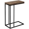 18.25" X 10.25" X 25.25" Brown and Black Particle Board Metal  Accent Table