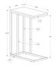 18.25" X 10.25" X 25.25" Taupeblack Particle Board Metal  Accent Table