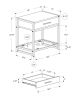 22" Black And Gray Glass End Table With Drawer And Shelf