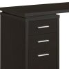 47" Brown Solid Manufactured Wood L Shape Computer Desk With Three Drawers